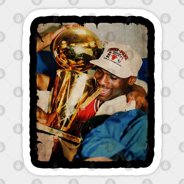 Michael Jordan Championship Vintage Sticker by CAH BLUSUKAN